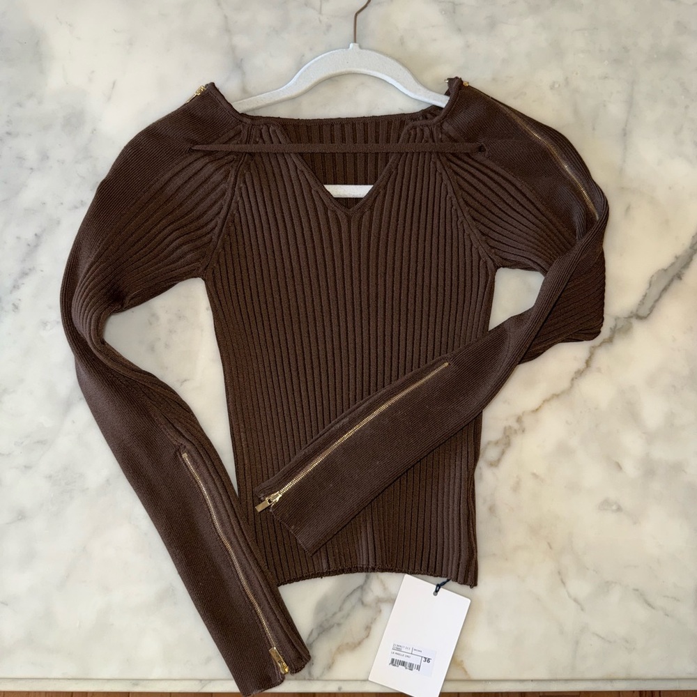 Jacquemus Chocolate Ribbed Sweater - Picture 3 of 6
